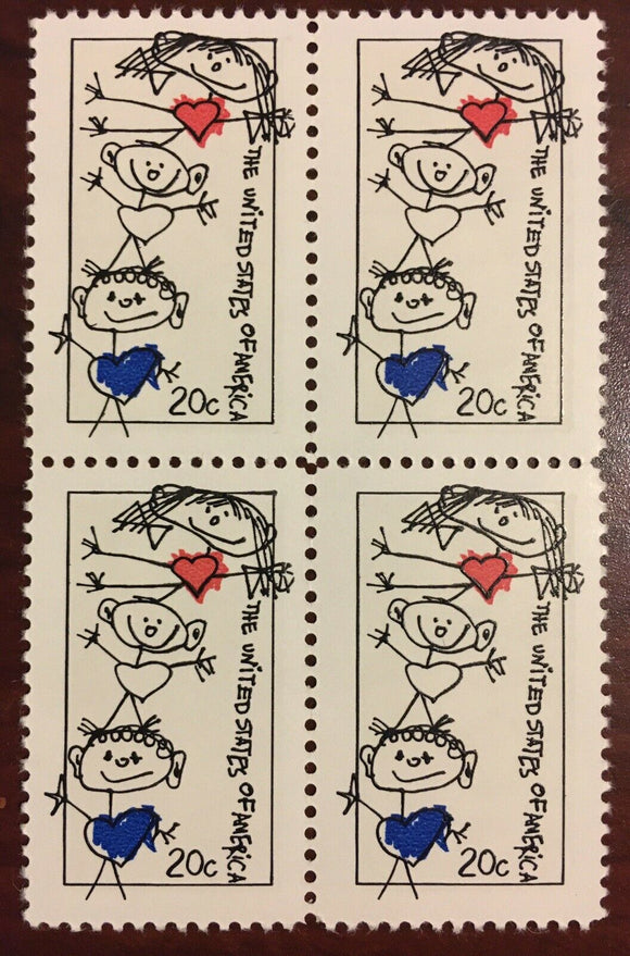 1984 Family Unity Block Of 4 20c Postage Stamps - Sc# 2104 - MNH, OG - CW253a