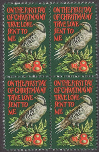 1971 -Christmas Partridge - Block Of 4 8c Postage Stamps - Sc# 1445 - MNH, OG - CW298c