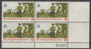 1973 Drummer Spirit Of Independence Plate Block Of 4 8c Postage Stamps - Sc# 1479 - MNH, OG - CX577