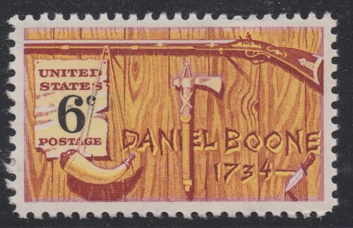 1968 Daniel Boone Single 6c Postage Stamp - MNH, OG - Scott 1357