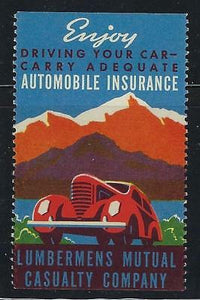 VEGAS - c1930s Lumbermens Insurance Promotional Poster Stamp - Read Desc (CR40)