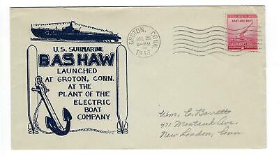 VEGAS - 1943 Submarine USS Bashaw Launch Cover - Groton, CT - FF113