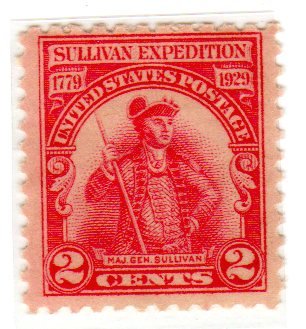 1929 Major Gen. John Sullivan Expedition Single 2c Postage Stamp  Scott #657. MNH,OG