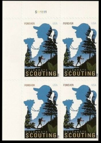 2012 Girl Scouts of America Plate Block of 4 Forever Postage Stamps - MNH, OG - Scott 4691