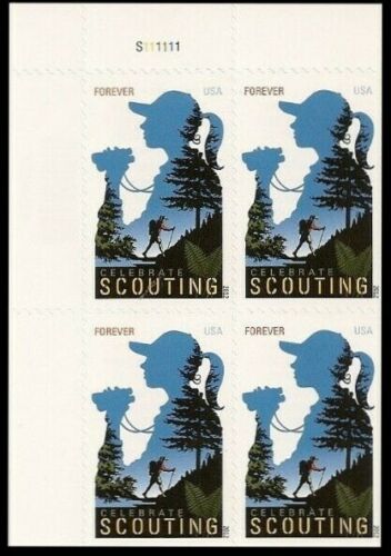 2012 Girl Scouts of America Plate Block of 4 Forever Postage Stamps - MNH, OG - Sc# 4691