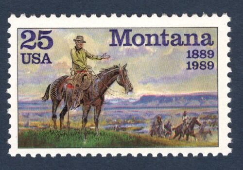 1989 Montana Statehood Single 25c Postage Stamp - MNH, OG - Scott# 2401 - CX893a