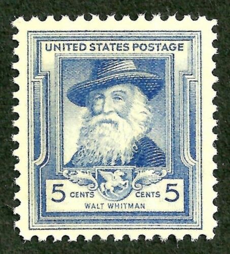 1940 Walt Whitman - Single 5c Postage Stamps -  Sc# 867  -  MNH,OG