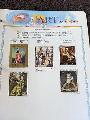 VEGAS - Art History On Stamps Home Made Presentation Album M&U Stamps ~98 Photos
