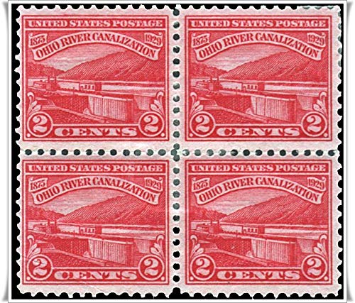 1929 Ohio River Canal Block of 4 2c  Postage Stamps Scott 681 - MNH,OG