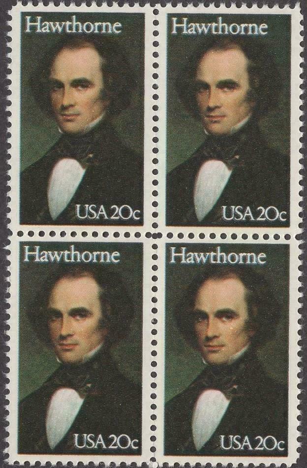 1983 Nathaniel Hawthorne Block Of 4 20c Postage Stamps Scott 2047 - MNH - CW477b