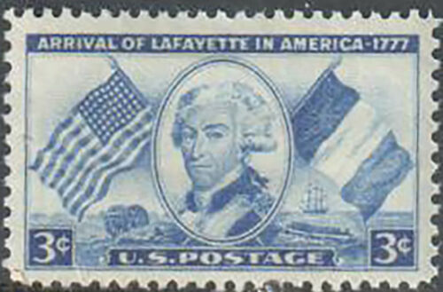 1952 Arrival Of Lafayette Single 3c Postage Stamp - Scott 1010 - MNH, OG