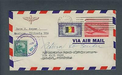 VEGAS - 1946 Marissa, IL Air Force To Venezuela Air Mail Test - Returned -FG134