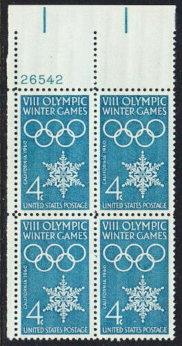 1960 Olympic Games In California Plate Block of 4 4c Postage Stamps - MNH, OG - Scott 1146
