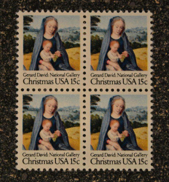 1979 Christmas Madonna By Gerard David Block Of 4 15c Postage Stamps - Sc# 1799 - MNH, OG - CQ75a