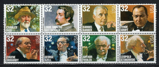 1994 Classical Composers Block Of 8 - Scott 3158-3165 - MNH, OG - CW315b