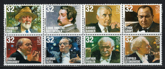 1994 Classical Composers Block Of 8 - Sc# 3158-3165 - MNH, OG - CW315b