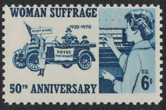 1970 - Woman- Women Suffrage Vote Single 6c Postage Stamp - Sc# 1406 - MNH, OG - CX519a