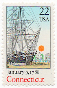 1988 Connecticut Statehood Single 22c Postage Stamp  - Sc# 2340 -  MNH,OG