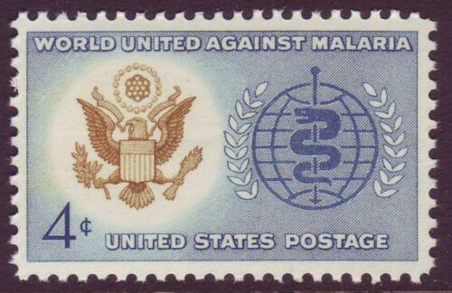 1962 United Against Malaria Single 4c Postage Stamp - Scott 1194 - MNH, OG - CX594