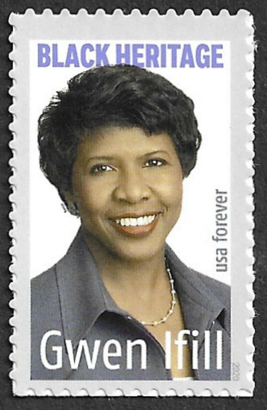 Gwen Ifill Black Heritage Single Forever Postage Stamp - MNH, OG - Scott 5432