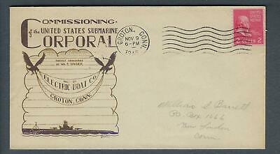 VEGAS - 1945 Submarine USS Corporal Commission Spader Cover - Groton - FJ183
