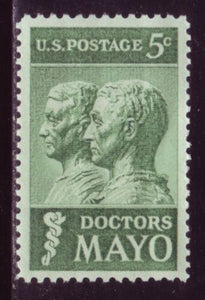 1964 Doctors Mayo Clinic Single 5c Postage Stamp - MNH, OG - Sc# 1251`- CX253