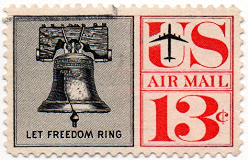 1961 Let Freedom Ring Liberty Bell Single 13c Airmail Postage Stamp -  Scott C62 -  MNH,OG
