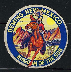 VEGAS - Vintage Deming, NM Promotional Poster Stamp - See Rev - Read Desc (CR57)