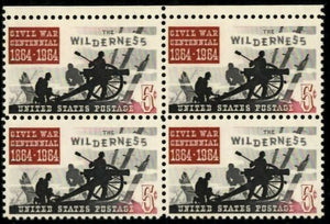1961 Civil War Centennial - Wilderness - Block Of 4 5c Postage Stamps - Sc#1181 - CW111