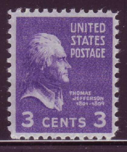 1938 President Thomas Jefferson Single 3c Postage Stamp - Scott 807 - MNH,OG