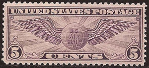 1931  Winged Globe Airmail Single 5c Postage Stamp VF NH Scott #C16