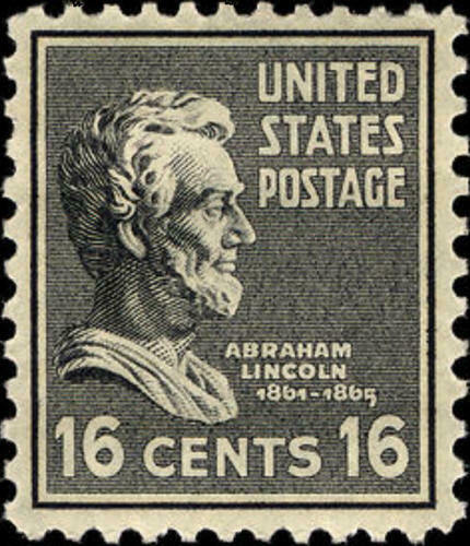 1938 President Abraham Lincoln Single 16c Postage Stamp - Scott 821 - MNH,OG