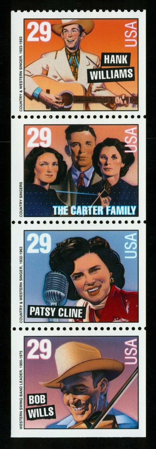 2004 -Country Music Legends Booklet Pane Of 4 29c Postage Stamps As Shown - Scott -2775-2778 - MNH, OG - CX664