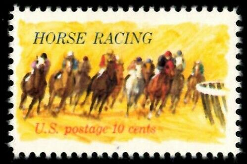 1974 Horse Racing Single 8c Postage Stamp - Sc# 1528 - MNH - CW488b