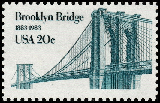 1983 Brooklyn Bridge Single 20c Postage Stamp Scott 2041 - MNH, OG - CW249d