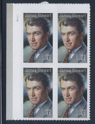 2007 James Stewart Plate Block of 4 41c Postage Stamps -Scott4197 - MNH - CX788