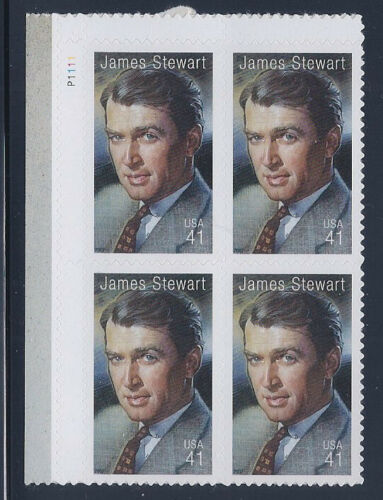 2007 James Stewart Plate Block of 4 41c Postage Stamps -Sc#4197 - MNH - CX788