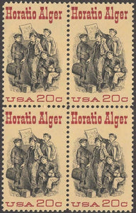 1982 Horatio Alger Block Of 4 20c Postage Stamps - Sc 2010 - MNH - CW464a