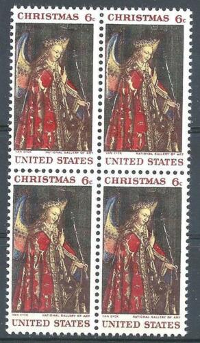 1968 Christmas Angel Gabriel Painting By Van Eyck Block Of 4 Scott 1363 - MNH - CW412a