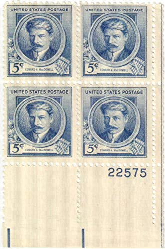 Edward A MacDowell Composer Plate Block of 4 5c Postage Stamps  - Sc# 882 -  MNH,OG