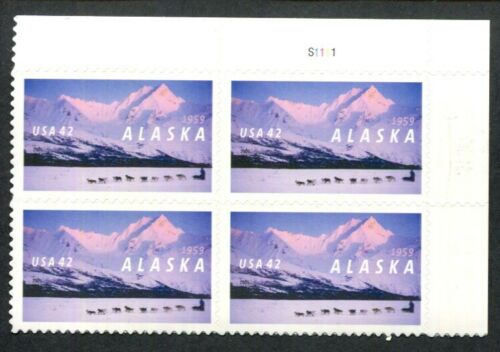 2009 Alaska Statehood Plate Block of 4 42c Postage Stamps Scott 4374 - MNH - DM129