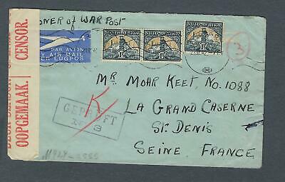 VEGAS - 1942 Prisoner Of War Cover South Africa To Seine, France - FG112