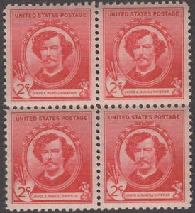 1940 James McNeill Whistler Block Of 4 2c Postage Stamps - Sc# 885 - MNH,OG CX449a