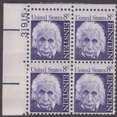 1965-78 - Albert Einstein Plate Block Of 4 8c Postage Stamps - Scott 1285 - MNH, OG - CX488