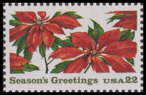 1985 Christmas Poinsettia Single 22c Postage Stamp - MNH, OG - Scott 2166