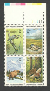 1981 Wildlife Habitat Preservation - Plate Blk Of 4 - Sc 1921-1924 - CW221