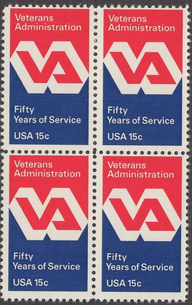 1980 Veterans Administration Block Of 4 15c Postage Stamps - Scott 1825 - MNH, OG - CW18b