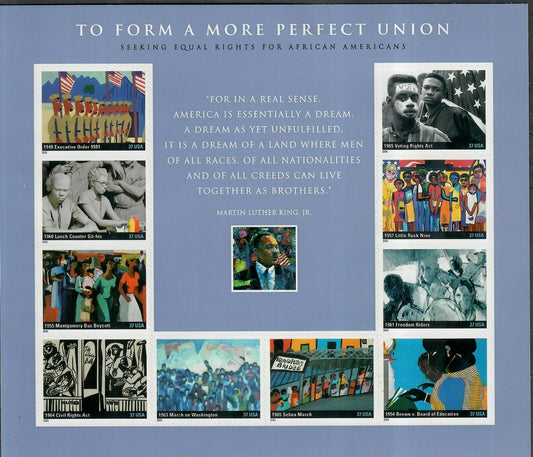2005 Equal Rights For African Americans Sheet Of 10 37c Stamps Scott # 3937 - MNH