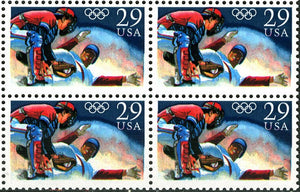 1992 USA Olympic Baseball Block of 4 29c Postage Stamps - MNH, OG - Sc# 2619 - BC31d