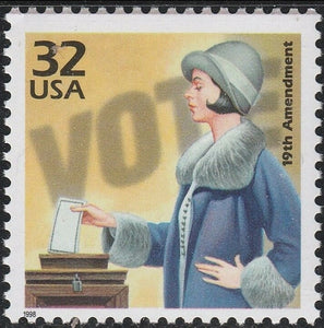 1998 Women Right To Vote Single 32c Postage Stamp - MNH, OG - Sc# 3184e